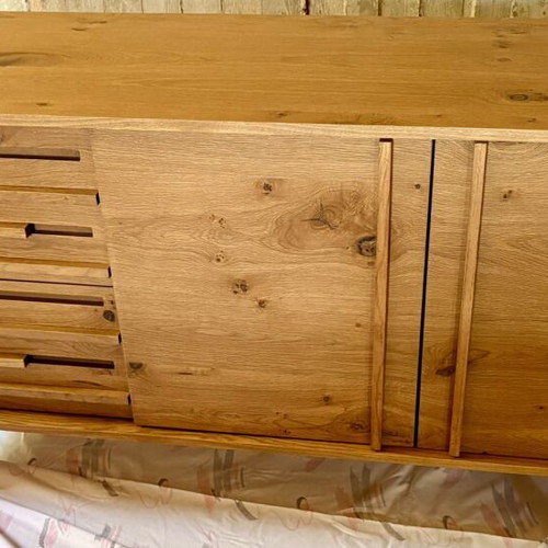 Buffet table made of solid oak wood, new