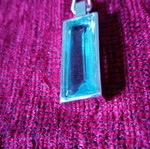 Pendant with blue Swarovski crystal used, stainless steel