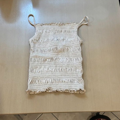 Top beige with thin straps and ruching like new, H&M, size S