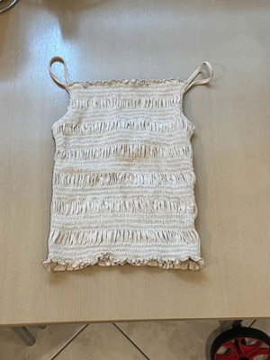Top beige with thin straps and ruching like new, H&M, size S