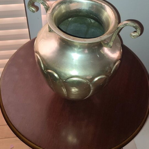Silver-plated vase like new, height 0.27 m