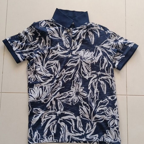 Jack & Jones polo shirt for boys, size 14, black with floral print