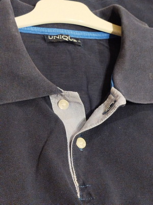 Unique men's polo shirt, navy blue, XXL