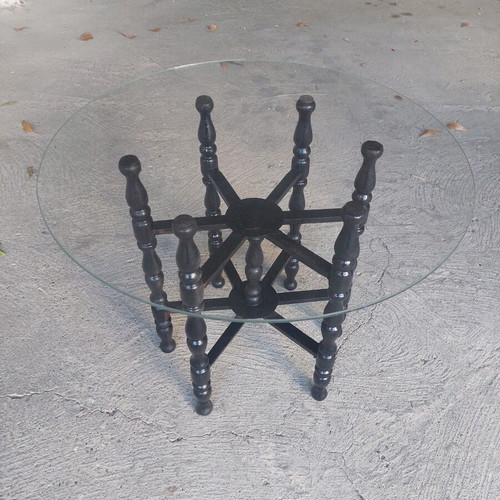Wooden glass table like new