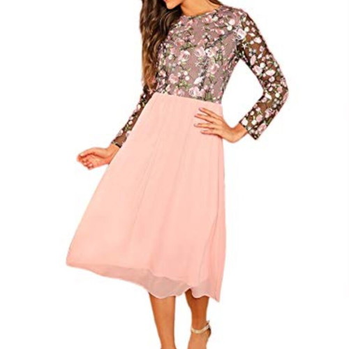 knee length dresses for ladies Dress Casual Midi by Shein in Blue, Size: 4X main image 0