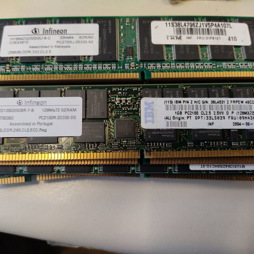 Retro DDR and SDRAM memory modules used, pack of 14