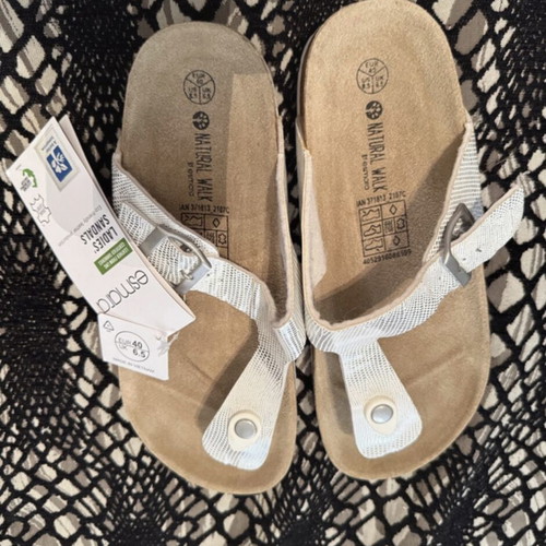 Esmara anatomical women's sandals with leather footbed and adjustable straps