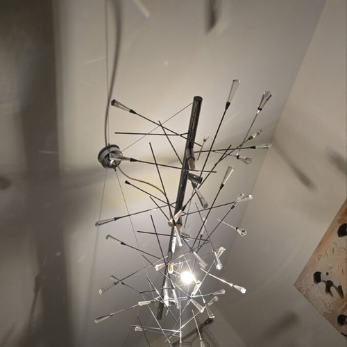 Lamp used, 1 meter long, missing 5 crystals