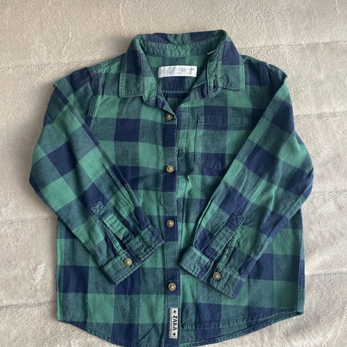 ZARA Checked Shirt Like New, 3-4 Years, Blue and Green