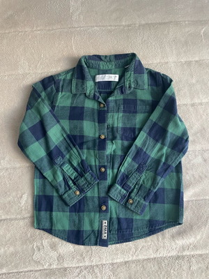 ZARA Checked Shirt Like New, 3-4 Years, Blue and Green