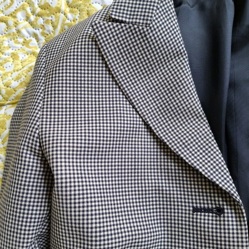 Checked jacket white with dark blue, like new, Marks & Spencer, Small