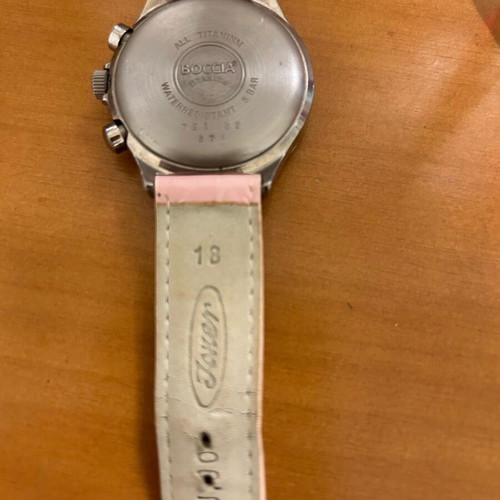 Boccia Damen Titanium Pink 3370‑03 watch like new with chronograph and pink dial