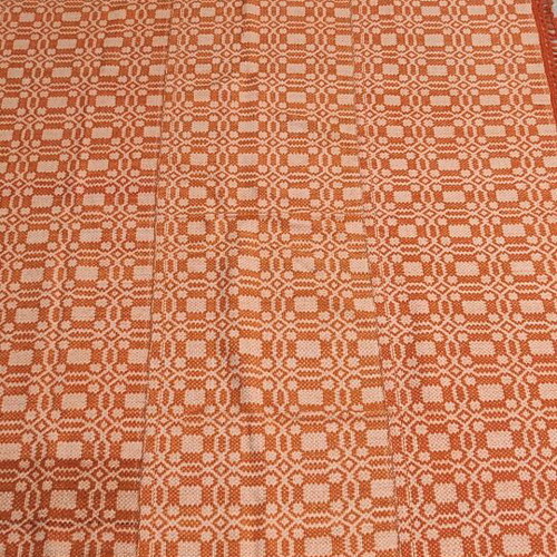 Handwoven Blanket like new with geometric caramel patterns