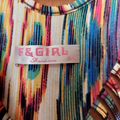 Maxi dress like new, colorful, backless, elastic, sizes S/M