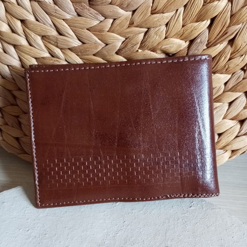 Men's leather wallet, brown, genuine leather