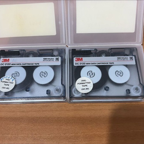 3M DC 2120 Mini Data Cartridge Tape 120MB used, set of 2