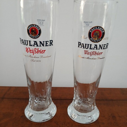Paulaner Beer Glasses set of 2, 0.5 lt, like new