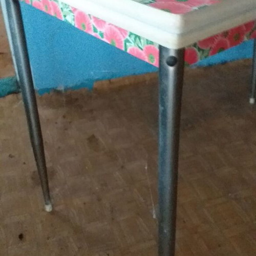 Vintage Formica table used, rectangular with drawer