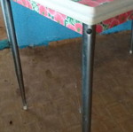 Vintage Formica table used, rectangular with drawer