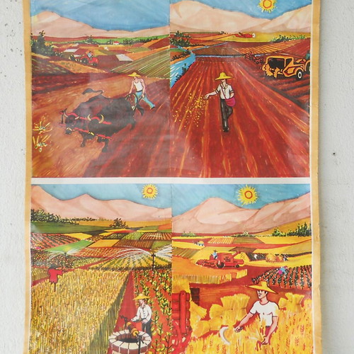 Old school map Farmer used with wooden rods