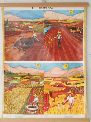 Old school map Farmer used with wooden rods