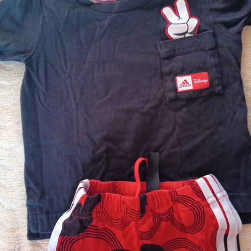 Adidas Mickey Disney baby set used 3-6 months