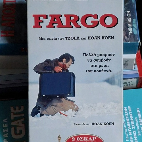 Fargo video cassette used with subtitles, collectible memorabilia
