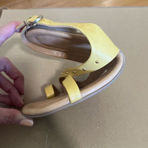 Gianna Kazakou leather women's sandals yellow like new, size 41