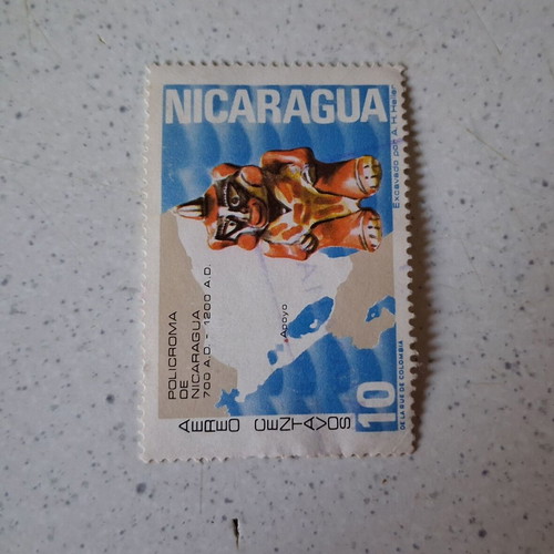 Nicaragua Stamp used, Pre-Columbian Art 1971, 10c