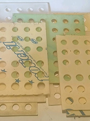 Diorama plexiglass acrylic sheets new, 9 perforated pieces