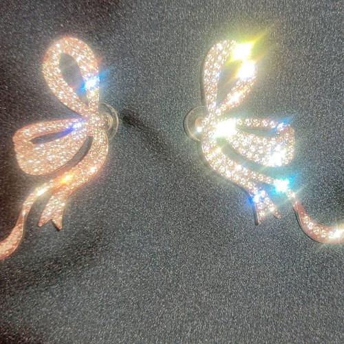 Bow-shaped earrings new, silver