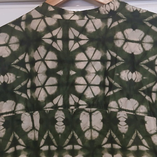 Zara printed tunic dress with geometric abstract die-dye pattern, size XL, like new