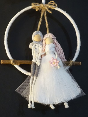 Macrame Bride and Groom Dolls new, wedding bomboniera