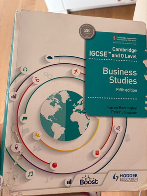 Cambridge IGCSE Business Studies textbook used, Greek