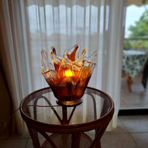 Vintage table lamp made of blown glass Murano like new