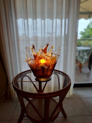 Vintage table lamp made of blown glass Murano like new