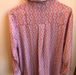 Zara loose tunic shirt pink printed satin like new, size L
