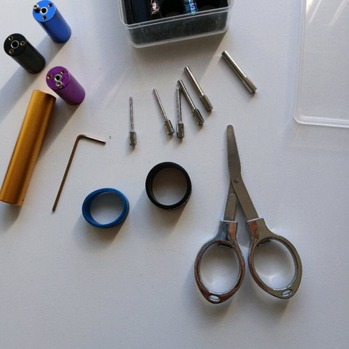 Toolbox of electronic cigarette coil building accessories used
