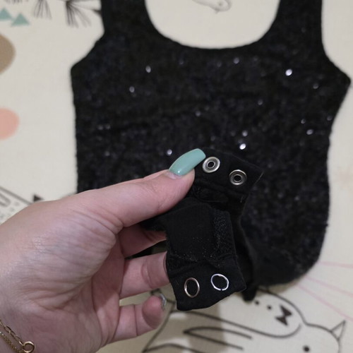 Black Sequin Scoop Neck Bodysuit like new