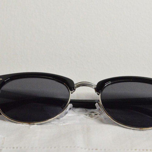 H&M Round Sunglasses Black Silver Like New