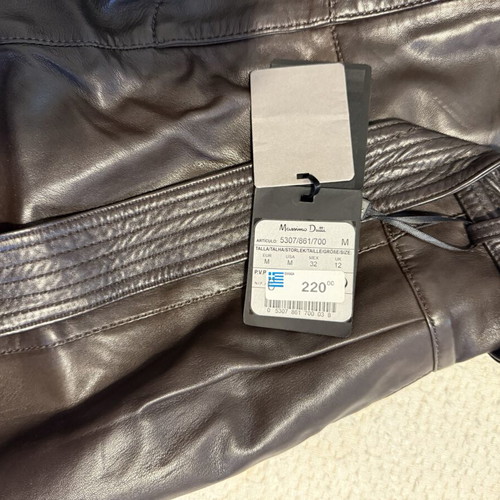 Massimo Dutti leather skirt new, brown, size M