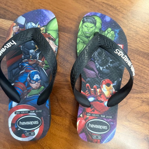 Havaianas Marvel kids flip-flops like new, size 31-32, black
