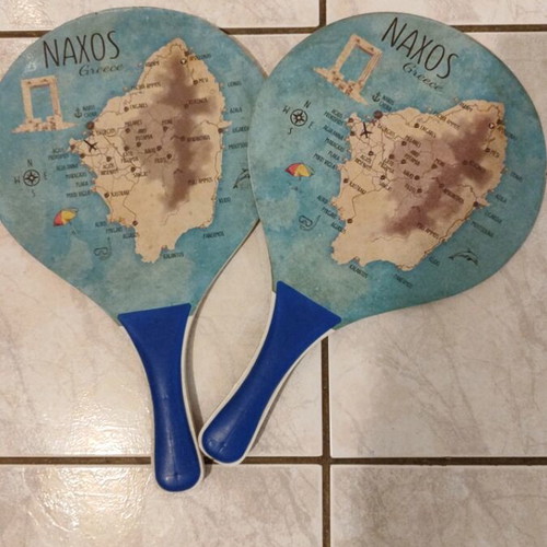 Wooden beach paddles used