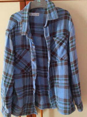 Zara blue brown checkered shirt for boy 8 years like new