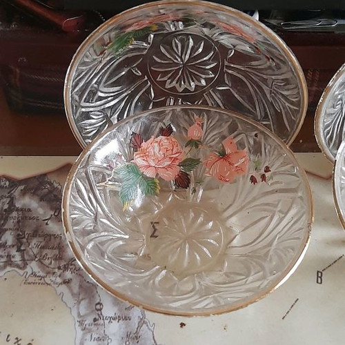 Crystal bowls used for ice cream or dessert from the 1960s