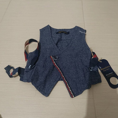 Children's set vest with shirt and bow tie new