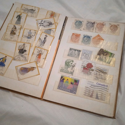 Stamp album used with old stamps