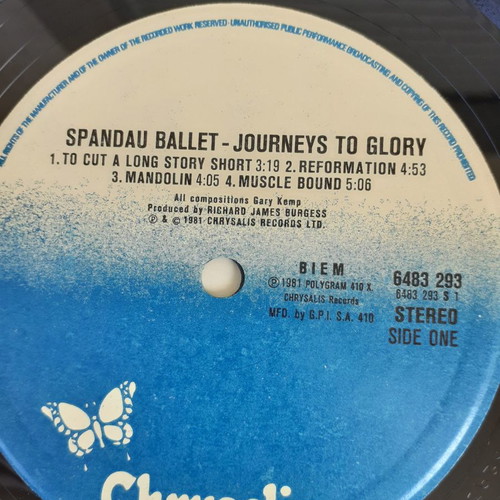 Spandau Ballet Journeys to Glory LP used, rock