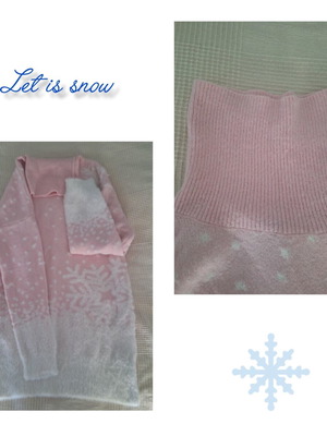 Boohoo pink white turtleneck sweater like new