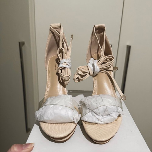 Simmi pumps unused with high heels and transparent strap size 38